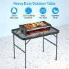 35.62x23.42x25.9in Foldable Camping Table Collapsible Picnic Aluminum Alloy Grill Stand 88LBS Max Load Height Adjustable BBQ Table