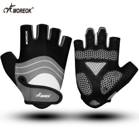 Cycling Gloves Touchscreen Bike Gloves 5MM Liquid Gel Pads Bicycle Gloves Shock-Absorbing Mountain Bike Gloves Men (Color: 095-Gray)