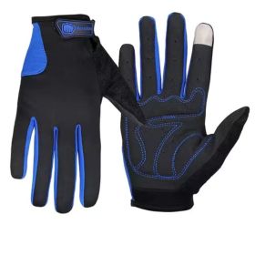 Cycling Gloves Touchscreen Bike Gloves 5MM Liquid Gel Pads Bicycle Gloves Shock-Absorbing Mountain Bike Gloves Men (Color: 053-Blue)