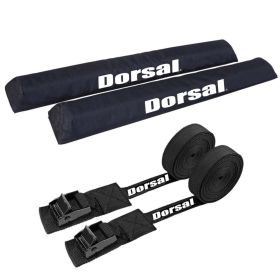 DORSAL Aero Roof Rack Pads with 15 ft Surf Straps for Car Surfboard Kayak SUP Long (size: 20")