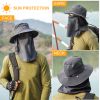 Fishing Bucket Hat Wide Brim Breathable Unisex Hat Sunlight-proof Removable Neck Face Fishing Cap For Fishing Hiking Traveling