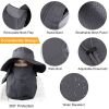 Fishing Bucket Hat Wide Brim Breathable Unisex Hat Sunlight-proof Removable Neck Face Fishing Cap For Fishing Hiking Traveling